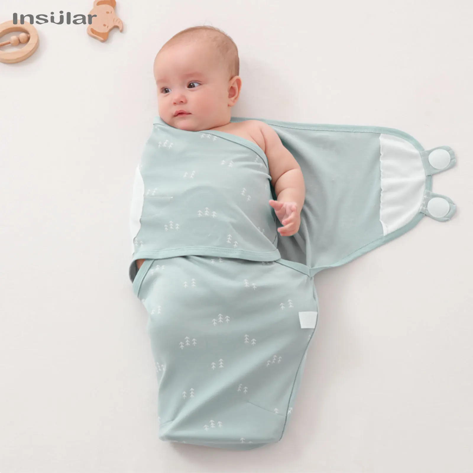 3 pezzi carino neonato coperte fasce Set 100% cotone ragazzi ragazze fasciatoio regolabile fasciatoio per 0-6 mesi - immagine 4