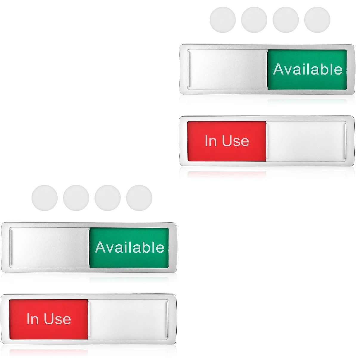 

4 Pcs Vacant Occupied Signs Privacy Signs Available or In Use Sign Slider Door Indicator Signs for Home Office Restroom