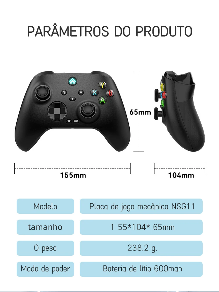 Controlador de jogos sem fio para Xbox Series S/Series X/One S/One  X/360/One/PS3/PC/PC 360/Windows 7/8/10/11, Vibração dupla embutida com  conexão 2.4GHz, Carregamento USB, Luz de fundo LED (preto vermelho) :  : Games e