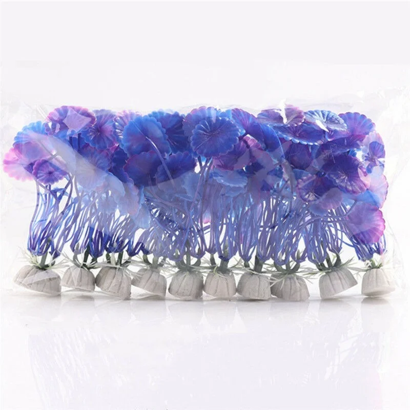 Aquarium Ornaments 1pc Artificial Grass Aquarium Decoration Water Ornament Plastic Plant Fish Tank Accessories Multi Colors