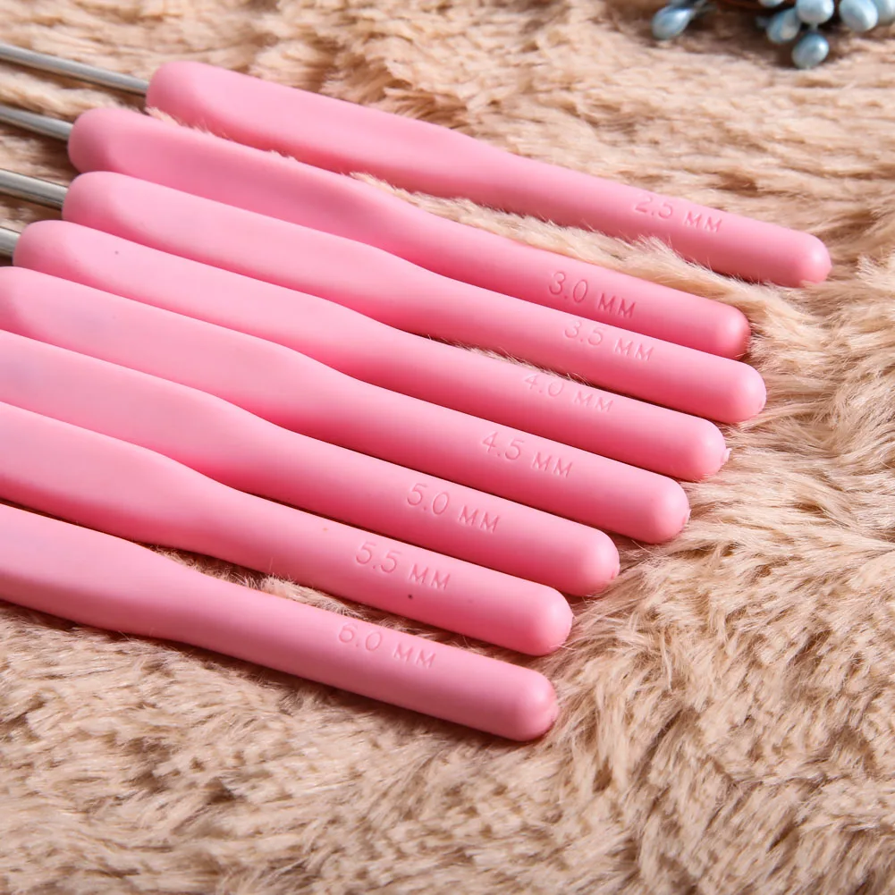 여성용 부드러운 바늘 세트, 크로셰 후크, 바느질 액세서리, DIY 직조 스웨터, 원사 스티치 뜨게, 2.5mm-6.0mm, 8 개