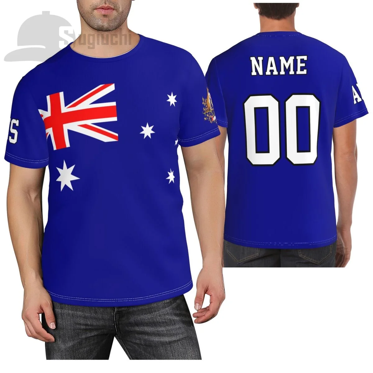 

Футболка для мужчин и женщин, топы в стиле Харадзюку с принтом австралийского флага, с именем и номером на заказ, для взрослых, одежда с коротким рукавом