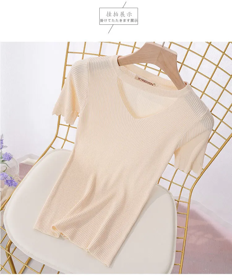 

New delivery sweater candy women Knit Top Fashion Female summer thin shirt solid young girl clothes knitwear