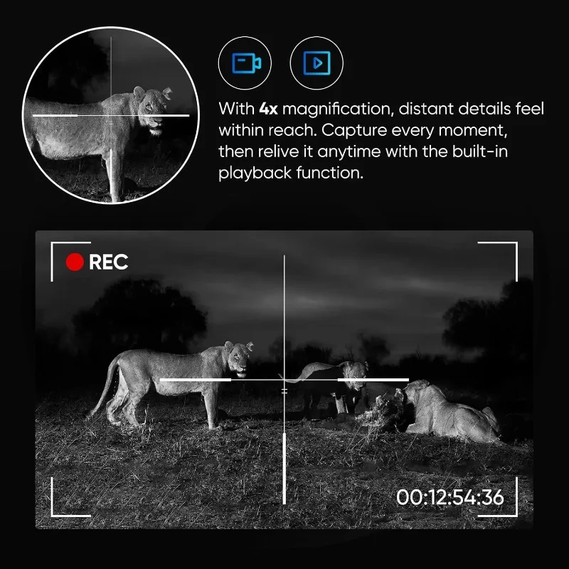 940nm/850nm Clip-on Night Vision Monocular 1080P HD Infrared Night Vision Scope