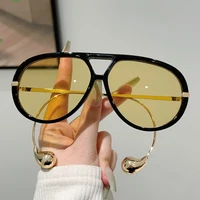 GM LUMIAS Oversized Pilot Sunglasses New in Fashion Double Bridge Gradient Sun Glasses Women Trendy Luxury Brand Design Shades