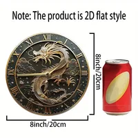 Wooden Wall Clock with Dragon Pattern: A Stylish Time - piece for Home or Office, Runs on AA Batteries 2