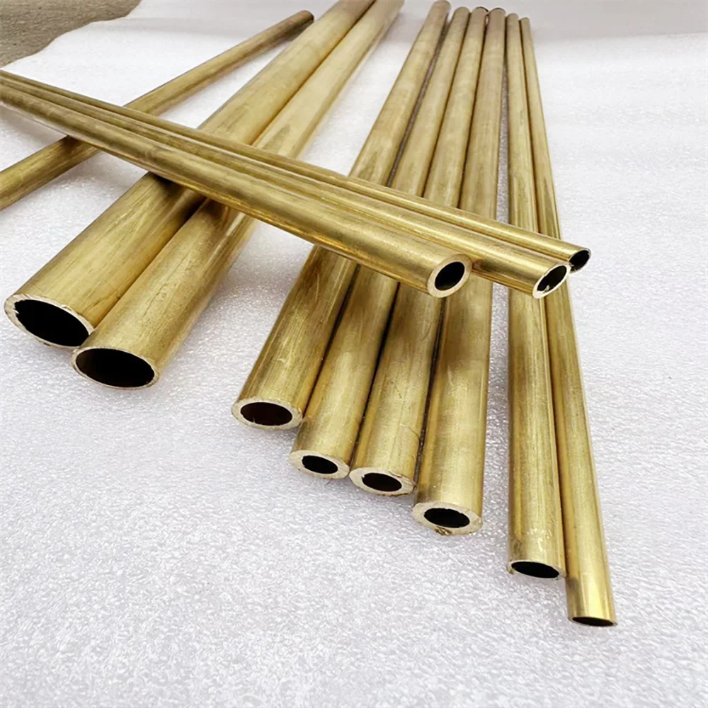 Brass Tube Diameter 1/1.5/2/3/4/5/6/7/8/9/10/11/12/13/14/15/16/18/20/22/24/25mm Round Brass Pipe Cutting Length 500mm Tool Parts