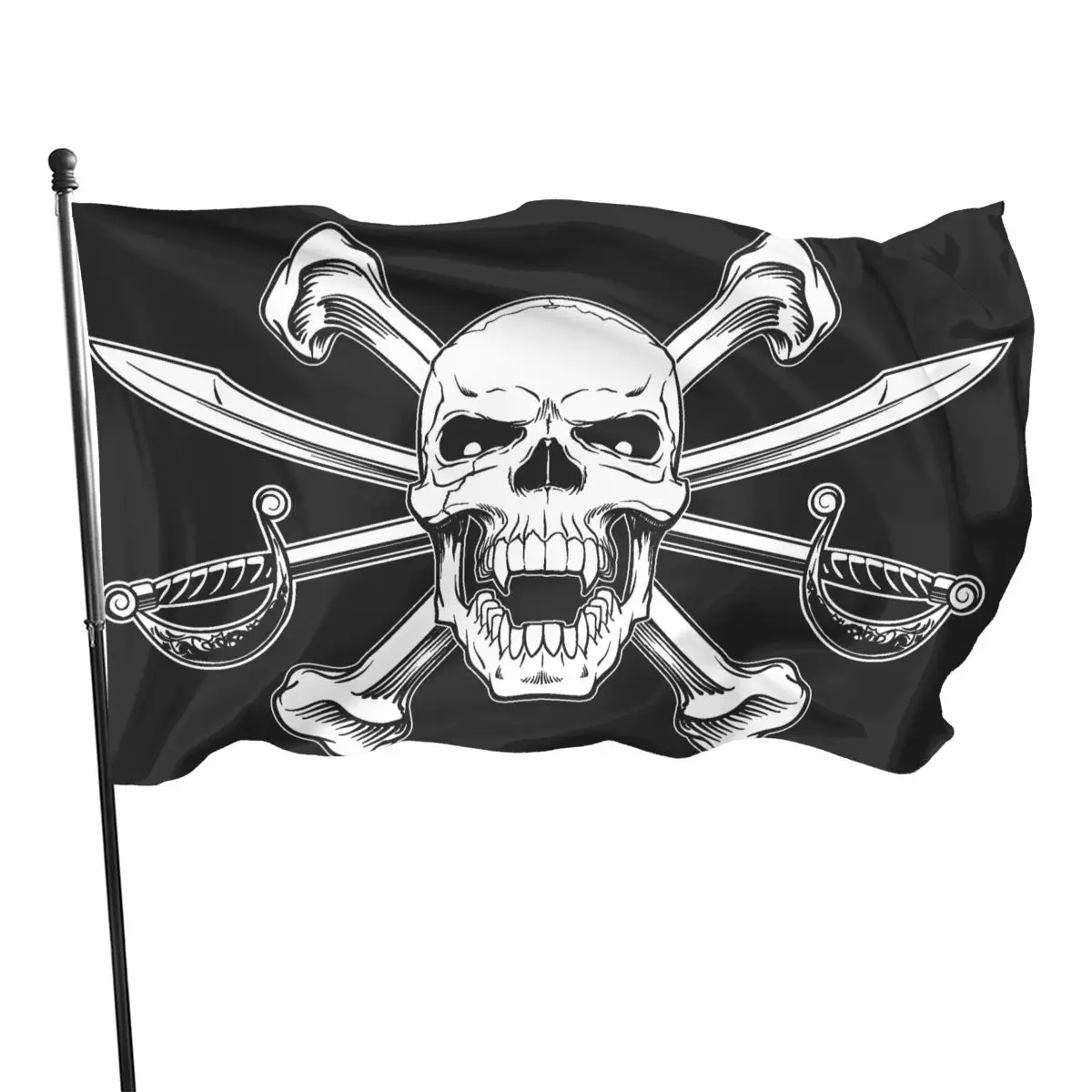 EZAKKA Pirate Flag Red Hat Pirate Skull And Crossbones Flags Irregular Shape Polyester Boat Bike Car Bar Decor Outdoor/Indoor Flags For Pirate Party Halloween Decoration Birthday Festival, 2.54x4ft