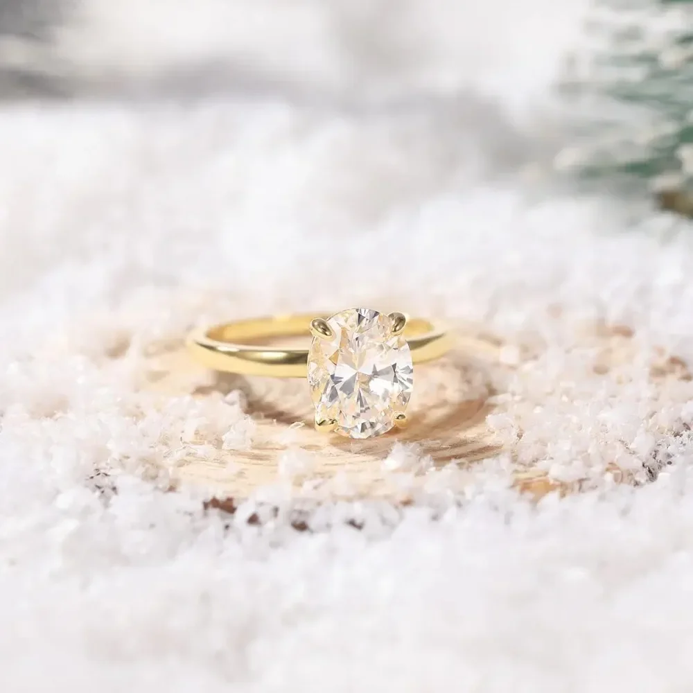 Trumium 3CT 925 Sterling Silver Engagement Rings Oval Cut