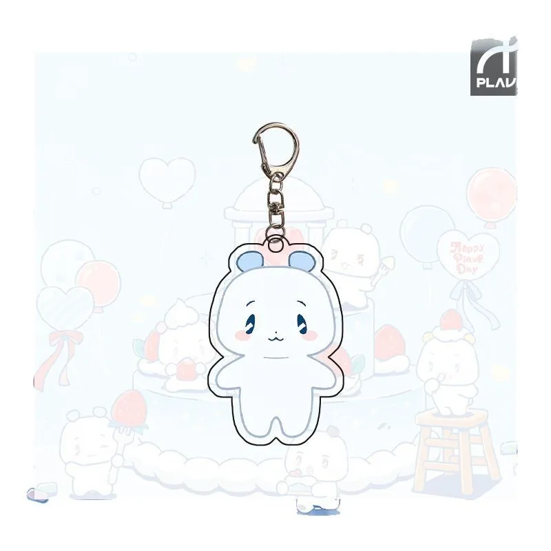 5pcs Kpop PLAVE YEJUN EUNHO BAMBY Keychain Cartoon Cute Acrylic Double Sides Printing Pendant Keyring Fans Collections Gift 5