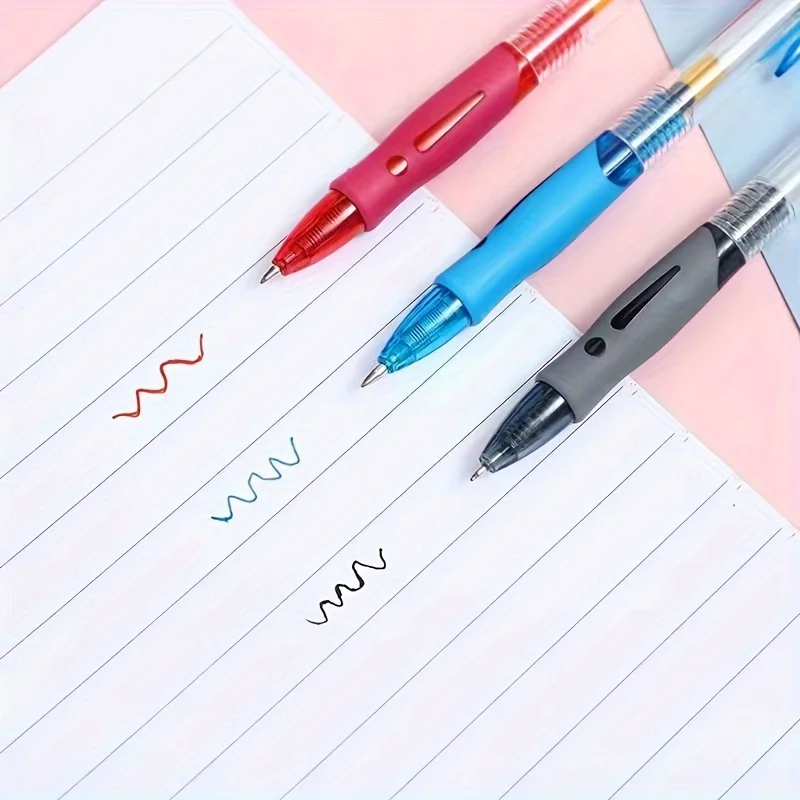 크리 에이 티브 개폐식 젤 펜 세트 0.5mm 블랙/레드/블루 교체 가능한 리필 볼펜 쓰기 사무용품 편지지