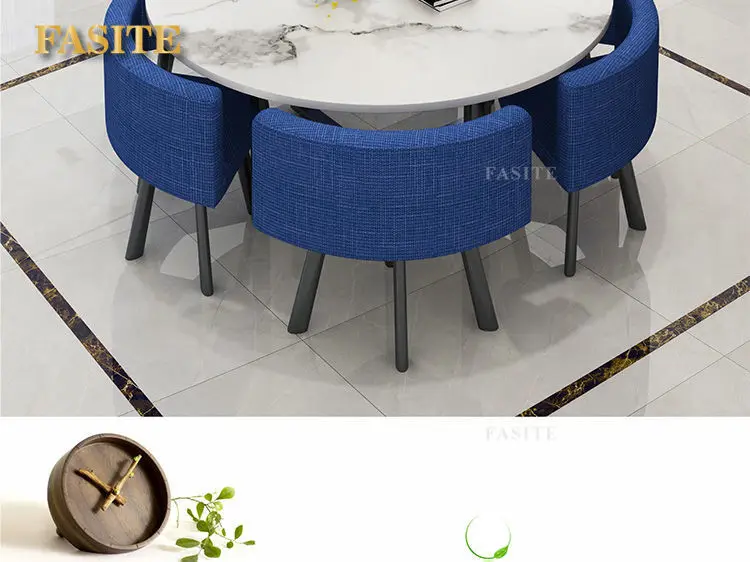 Description Picture 3 of itemCommercial Store Negotiation Reception Home 6 People Round Simple Dining Table And Chair Combination Multifunction Furniture HY