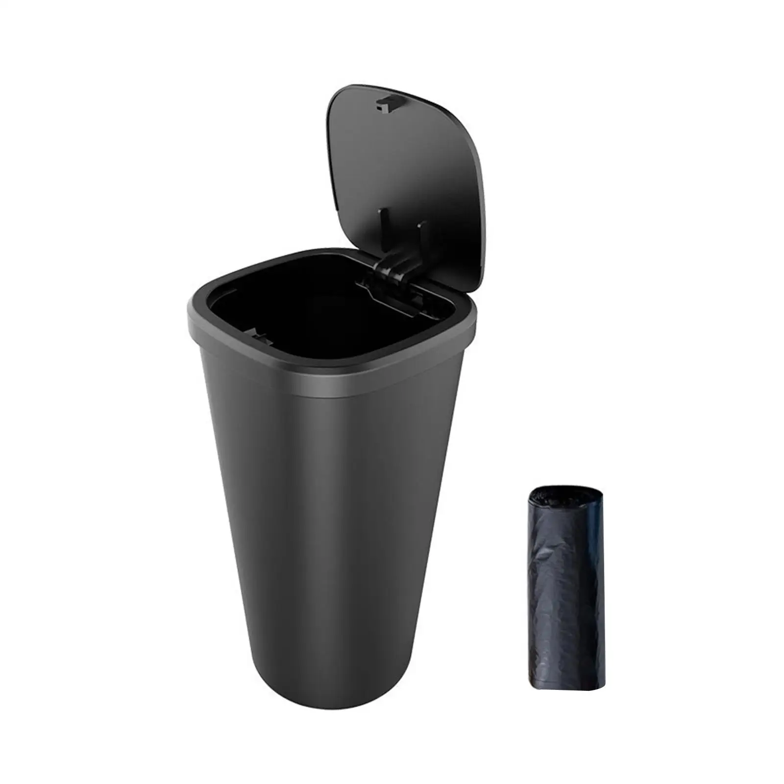 Car Trash Can with Lid Multipurpose Press to Open 650ml Large Capacity Car Trash