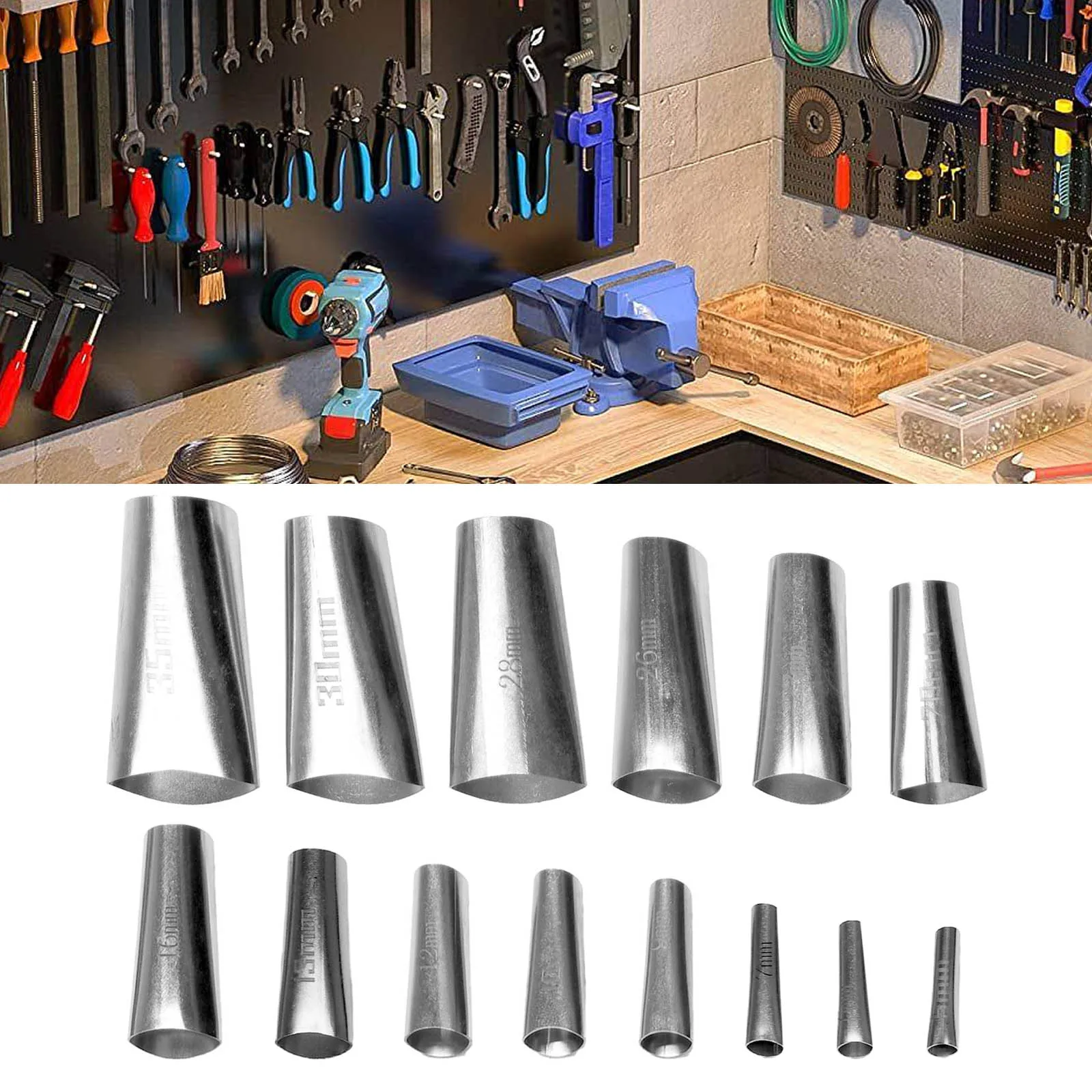 

14PCS Stainless Steel Caulk Nozzle Applicator Caulking Finisher Glue Silicone Sealant Finishing Tool Kitchen Bathroom Sink Joint