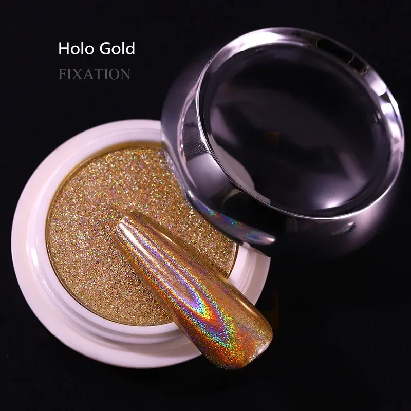 1 Box Holographic Powder on Nails Laser Gold Silver Nail Glitter Chrome Nail Powder Pigment Gel Polish Accessories Manicure Dust