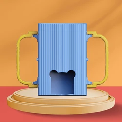 Adjustable Toddler Juice and Milk Box Holder - Anti - Spill Bracket with Portable Design (Blue)