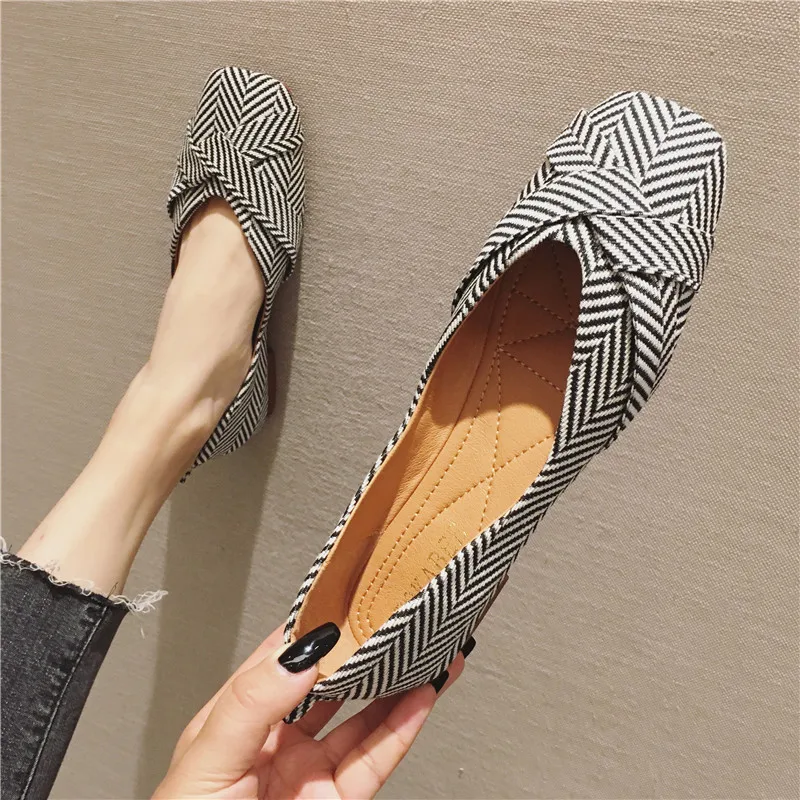 Women Flats Square Toe Bowknot Black Red Extra Big Size 43 44 45 46 Plus Small Size 31 32 33 Lady Flat Shoes Casual Shoes Loafer