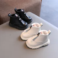 Baby Soft PU Leather Boots Autumn Winter Infant Outdoor Warm Plush Fur Shoes 1-3 Years Toddler Boy Girl Ankle Boots For Baby 1