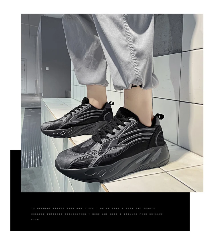 Mode maille décontracté Lac-up hommes léger vulcaniser chaussure marche baskets homme course chaussures de sport_voghion.com