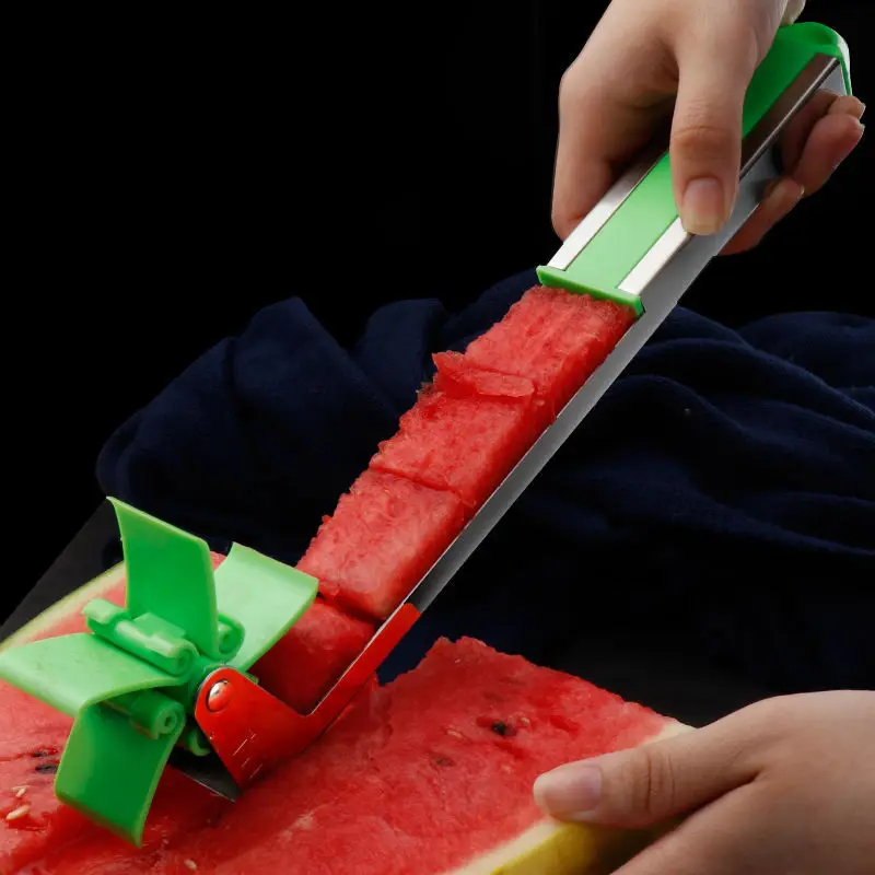 

Stainless Steel Watermelon Cutter kitchen fruit Windmill Design Cut Watermelon Kitchen Gadgets Salad Fruit Slicer Cutter Tool