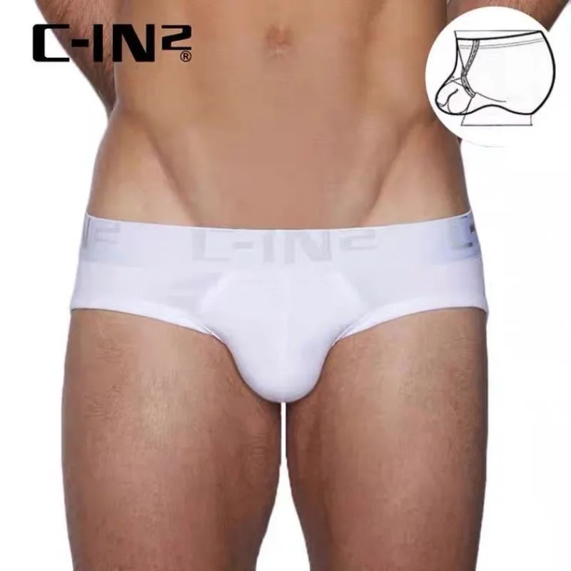 

Men's underwear solid color cotton briefs simple low waist sexy ring U raised youth sports personality underpants