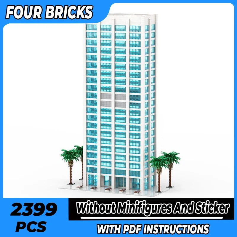 

Street View Model Moc Building Bricks 180 E Broad Office Tower Technology Modular Blocks Gifts Christmas Toys DIY Sets Assembly
