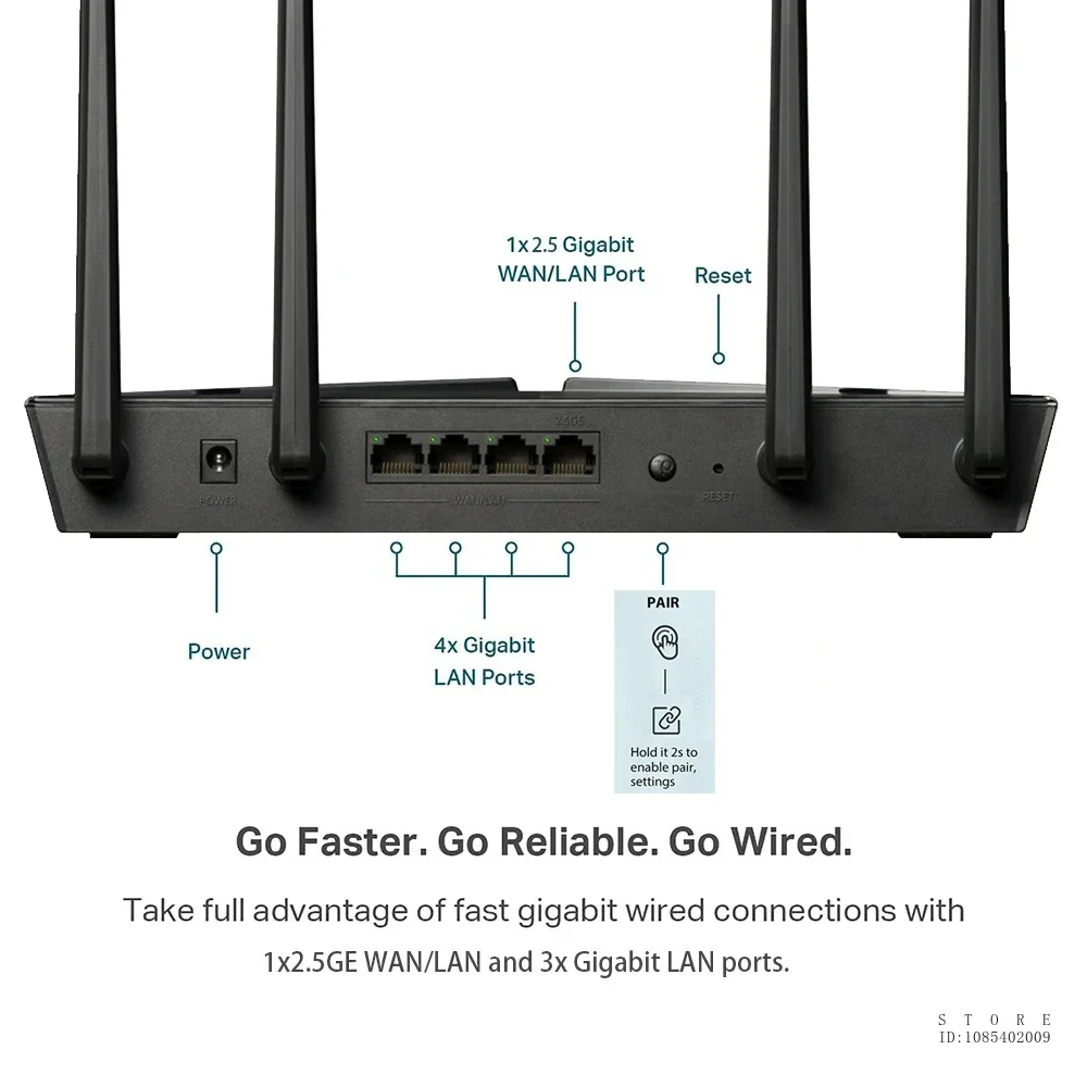 TP-LINK AX3000 WiFi6 라우터, 기가비트 듀얼 밴드 메시, TL-XDR3040 메시 버전, 3 10/100/1000Mbps 적응형 WAN/LAN 포트, 2.5