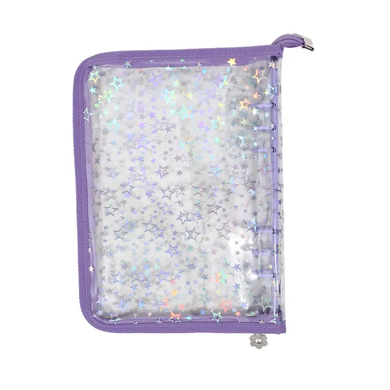 A5 Laser Stern Zipper Binder Fotokarten Mädchen Ins DIY Journal Tagebuch Transparent Kpop Idol Karte Fotoalbum Sammeln Buch Schreibwaren – Detail 21