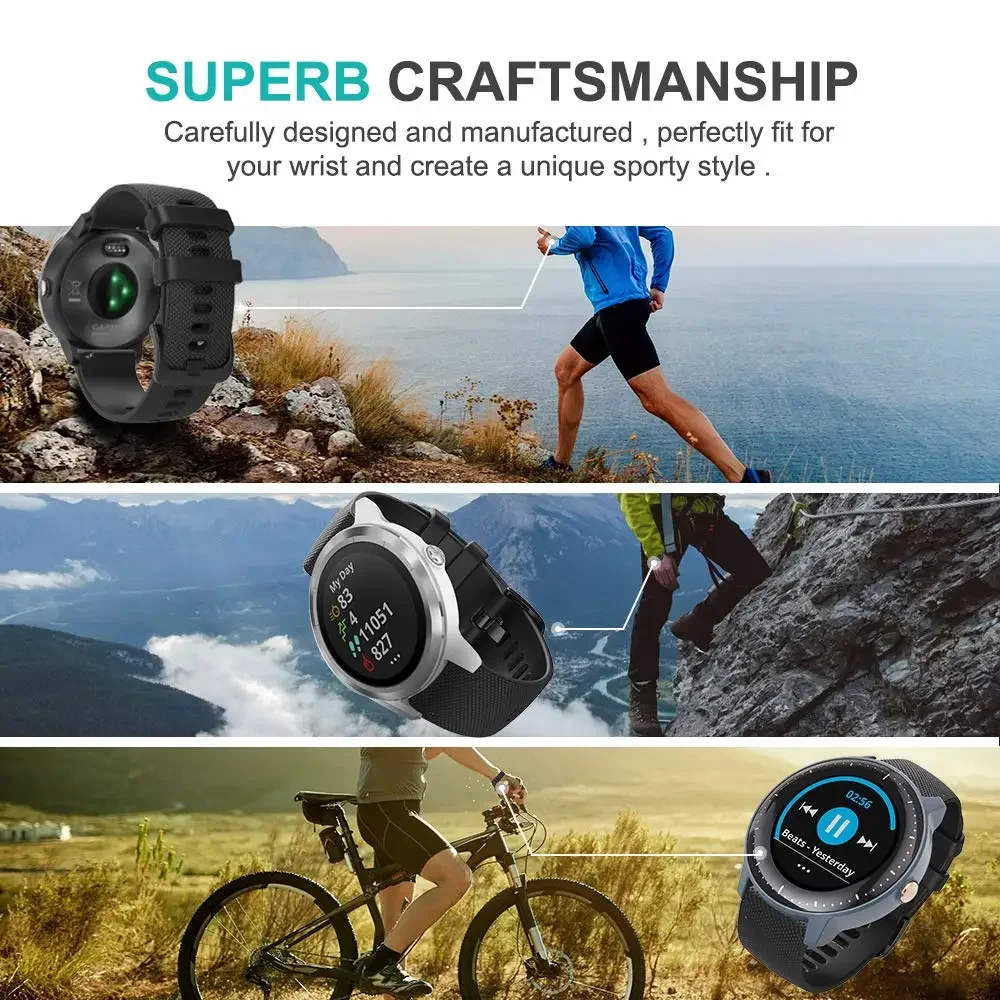 Nézni szíj számára garmin venu/vivoactive 3 Muzsika /vivoactive 4S 4/forerunner 245 zenekarok ben 18mm 20mm majd 22mm sizes számára garmin