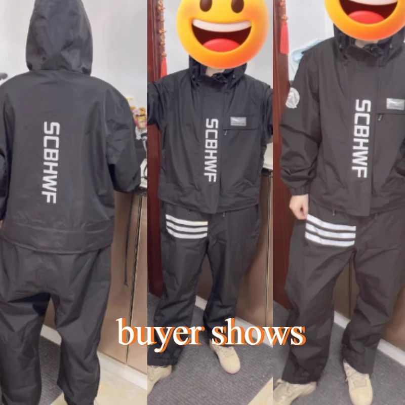 새로운 코스프레 의상 레인코트 원피스 풀 바디 스타일 지퍼 포켓 의상 모터사이클리스트 액세서리