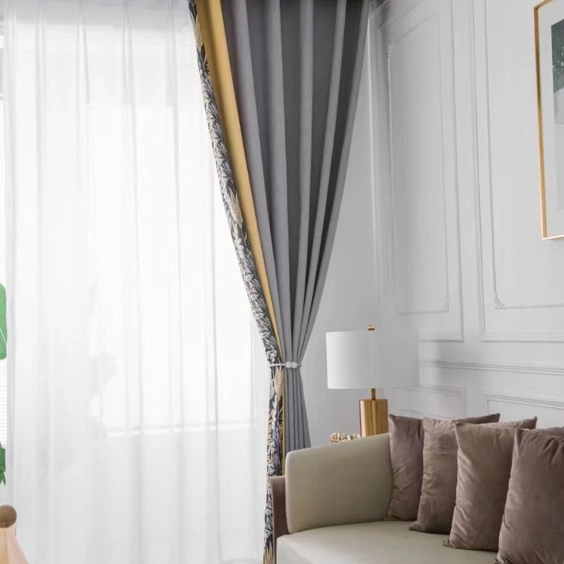 2 Panels European-style Luxury Curtains For Living Room Bedroom Thickened Simple Blackout Curtain Finished Custom Window Drapes
