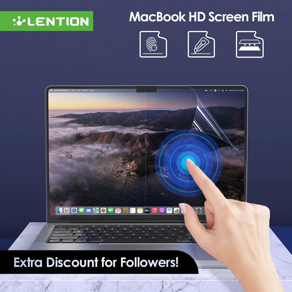 

Screen Protector for MacBook All Models Air 13 M1 Pro 13 14 15 16 Touch Bar Max Cover HD Film Soft Guard Macbook Accessories