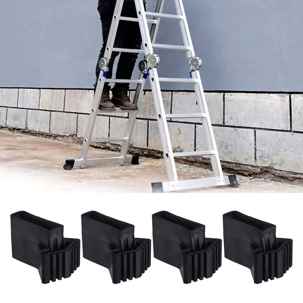 4pc/6Pc Ladder Feet Rubber Folding Ladder Leg Feet Pads Non-slip Foot Covers Ladder Foot Cover Engineering Ladder Lift Accessory