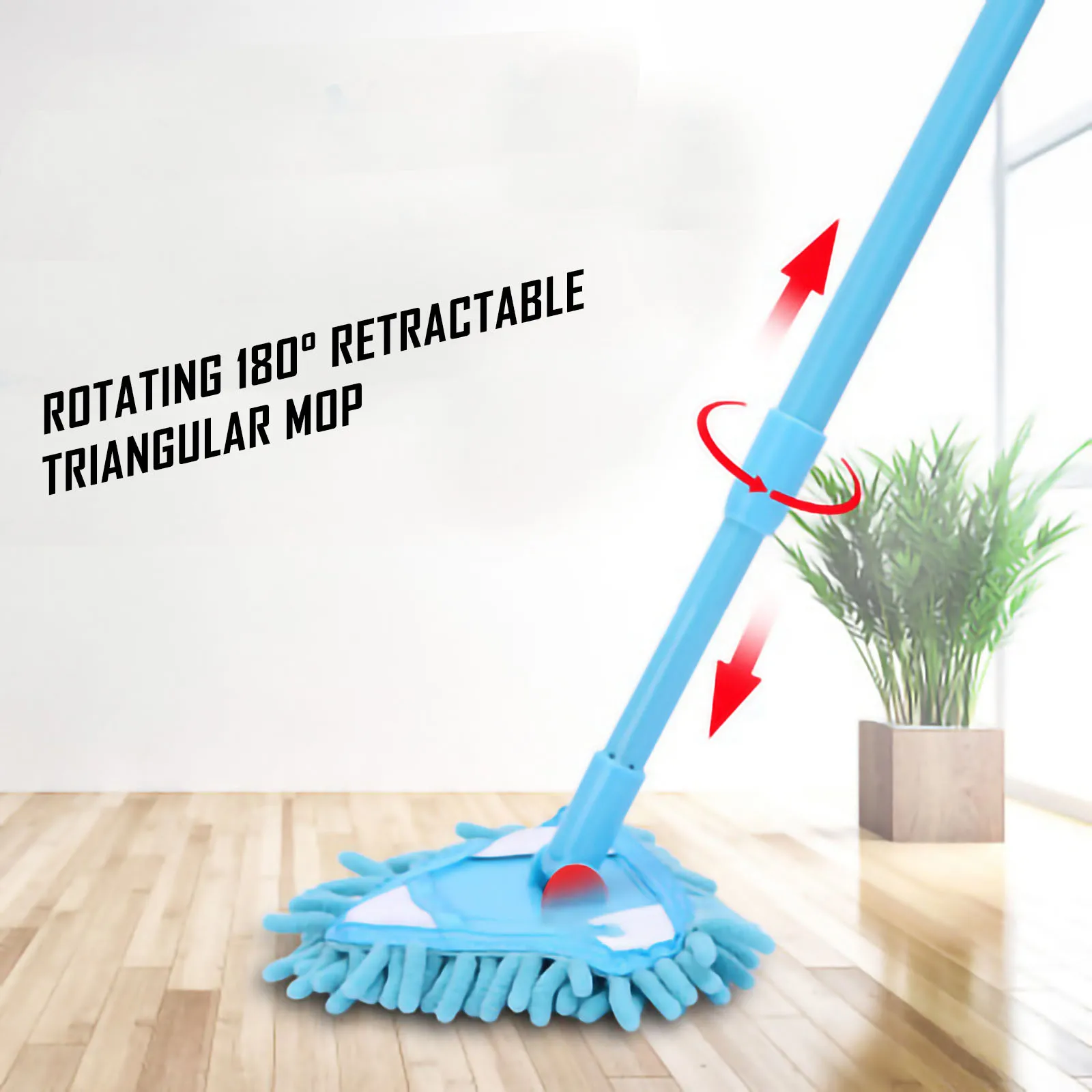 Rotatable Adjustable 180 Degree Triangle Cleaning Mop Flat Mop Retractable 