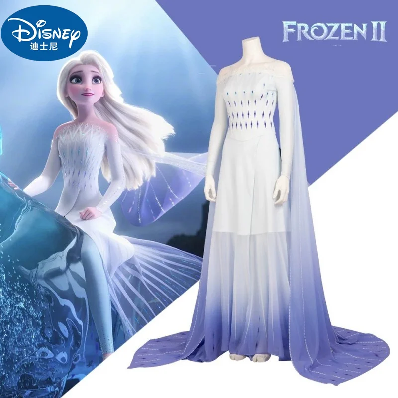 

Disney Frozen Queen Elsa Dress Princess Cosplay Costume Women Adult Halloween Carnival Party For Girls Long Cloak Fancy Dresses
