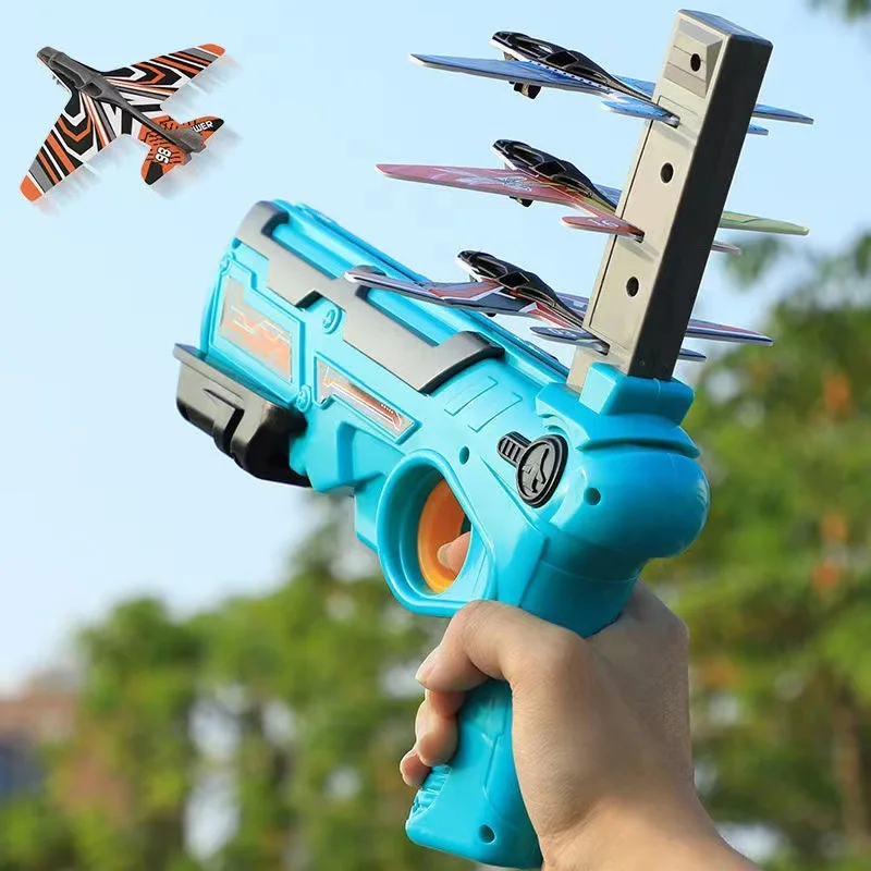 Children's Toys Airplane Launcher Children's Fun Foam Airplane Outdoor Parent-child Interaction Toy Boy Sports Flying Toy Gift electronic music variety magic cube game flip slide puzzle toy parent child interaction creative flip pressure artifact toy