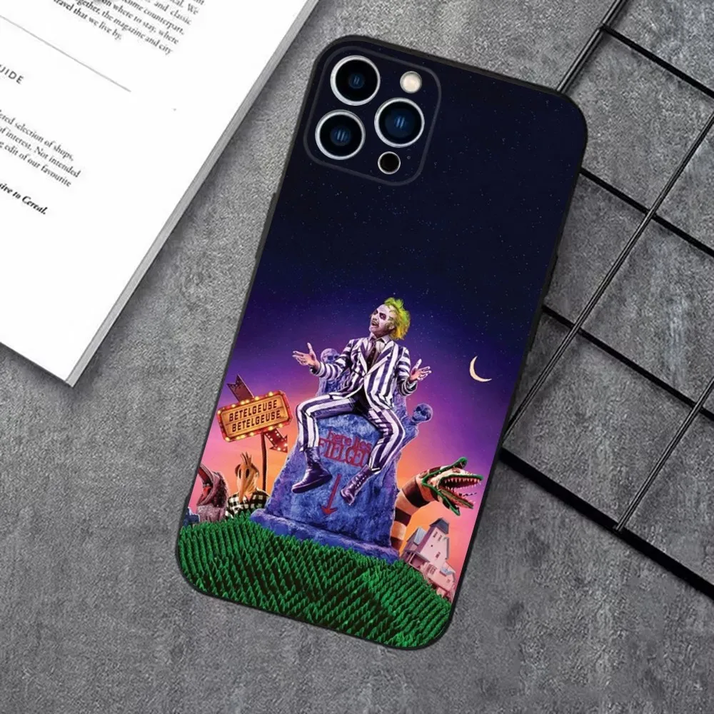 thumbnail image 1 of B-BeetlejuiceS-S 2 Phone Case For iPhone 16,15,14,13,12,11 Plus,Pro Max,XS,X,XR,SE,Mini,8,7，Soft Silicone Black Cover, 1 of 5
