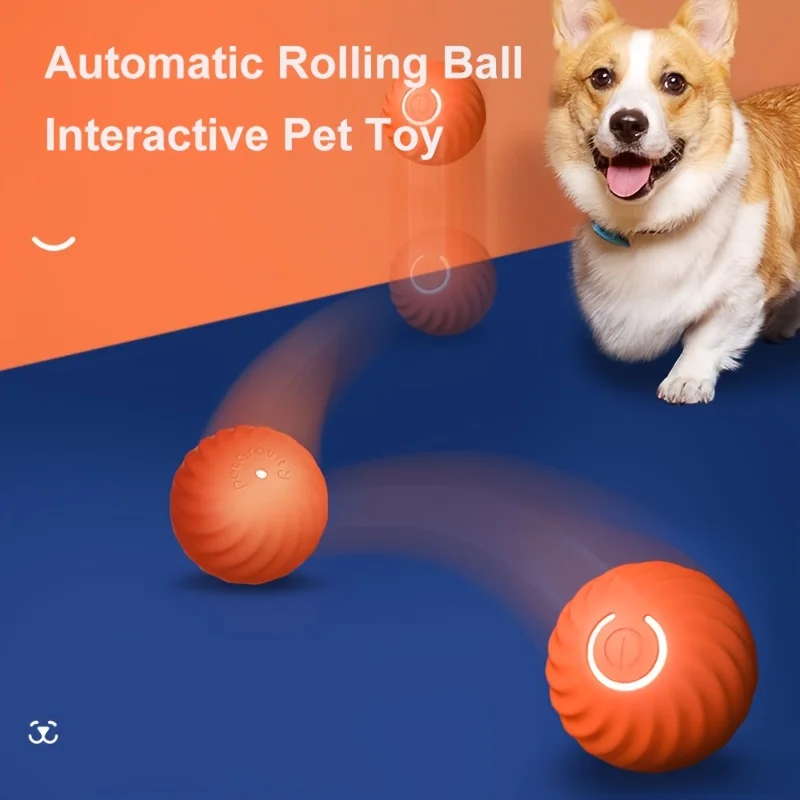 

Dog Smart Bouncing Ball, Automatic Rolling Cat Ball Toy, Smart Kitten Electric Toy, Self Moving Pet Training Dog/Cat Interactive