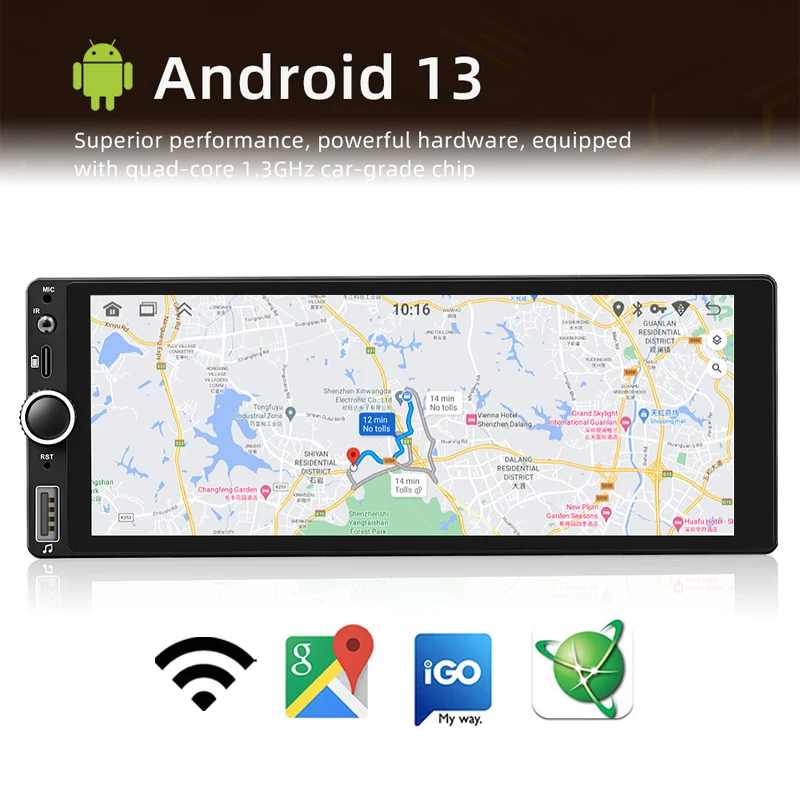 Radio para Auto Android con GPS, CarPlay Inalámbrico, Android Auto, Wifi, Bluetooth, Manos Libres, FM, RDS, USB, Pantalla IPS de 6.86 Pulgadas, Unidad Principal BD6021A 3