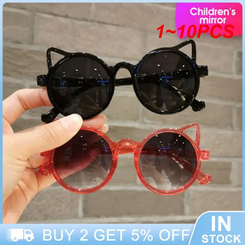 

1 ~ 10 шт. модные Мультяшные очки модные стильные круглые детские очки для детей солнцезащитные очки трендовые милые