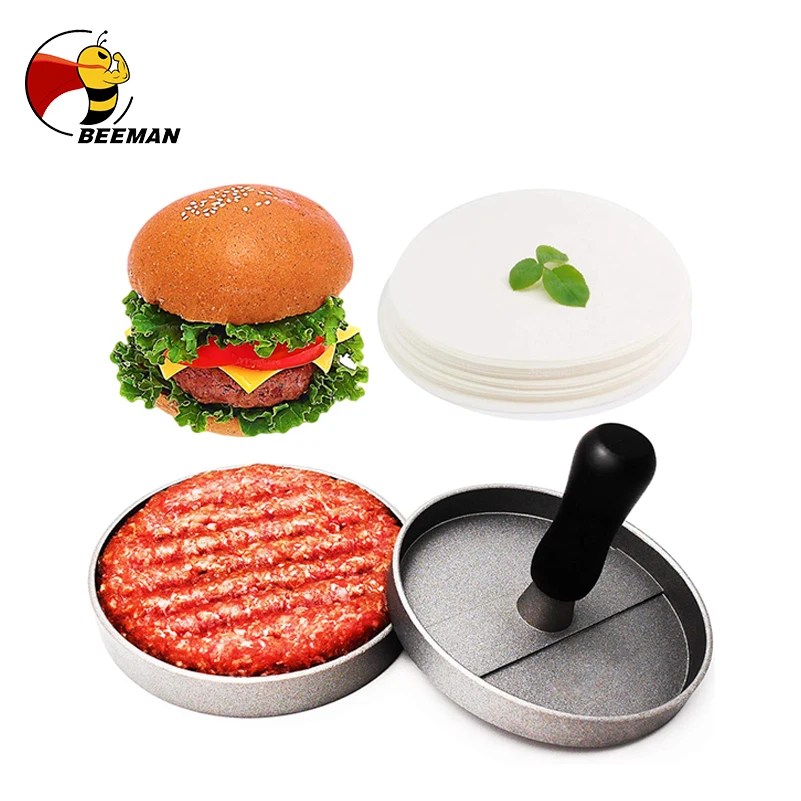 

Beeman Round Shape Hamburger Press Aluminum Alloy ABS Hamburger Meat Beef Grill Burger Press Patty Maker Mold Kitchen Meat Tools