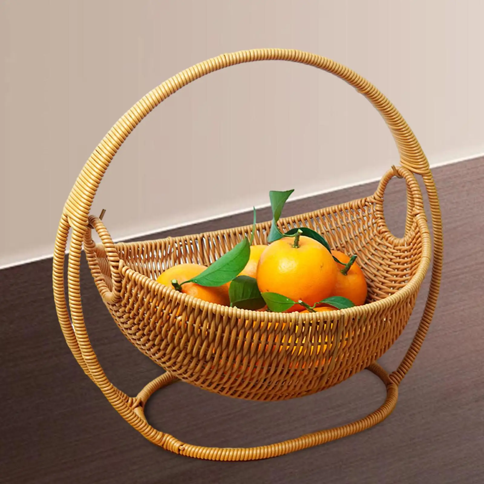 

Ручная тканая корзина с ручкой, деревенская корзина для хранения, для детской кладовой