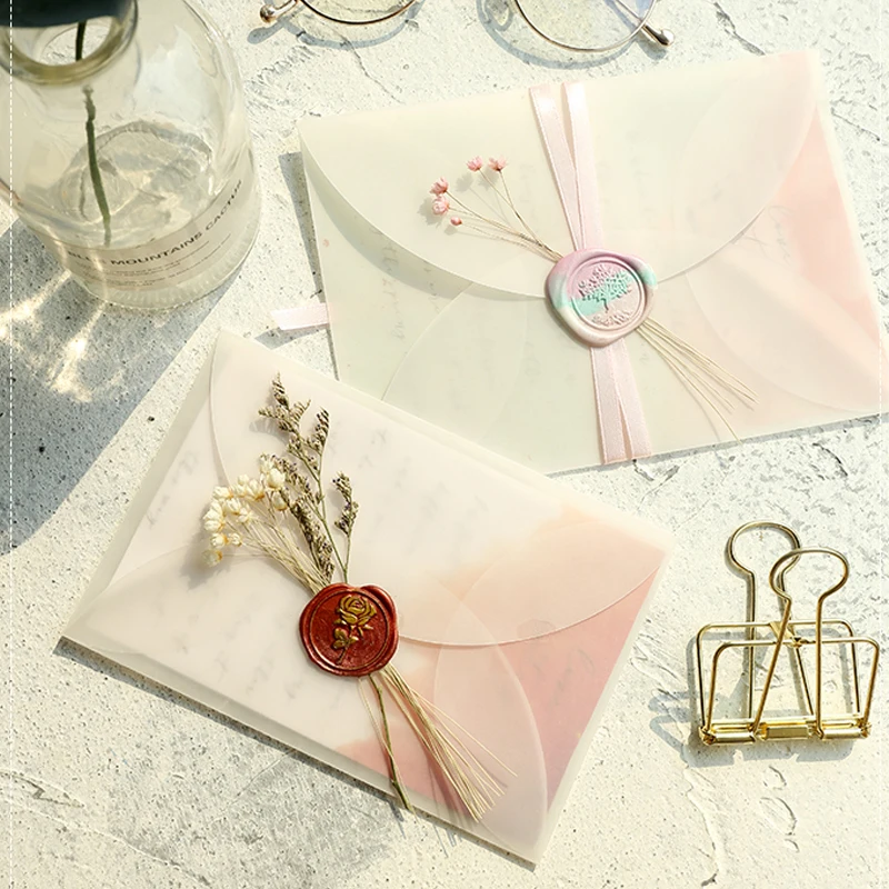 Mailing Envelopes | 10pcs/lot Semi-transparent Sulfuric Acid Paper Envelopes For DIY Postcard /Card Storage Wedding Invitation Gift Packing