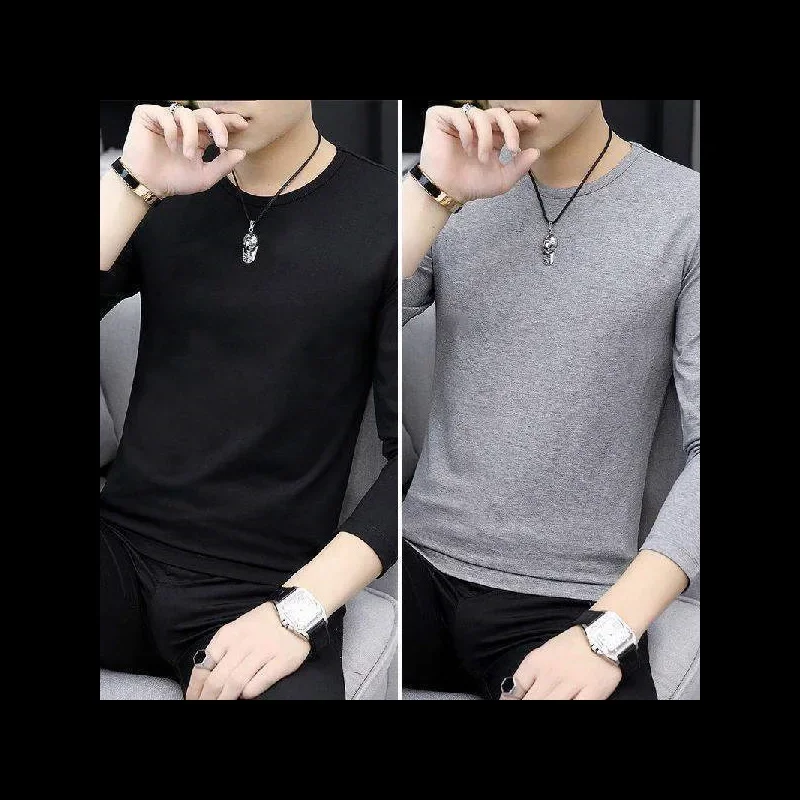 Round neck black + light gray