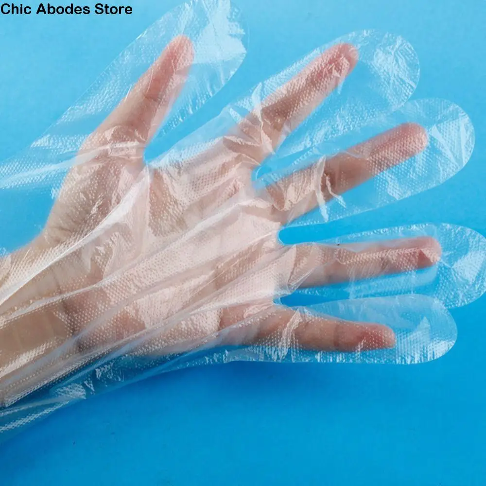 100pcs/box Transparent Plastic Gloves Convenient Eco-friendly Disposable Gloves Multifunctional PE Barbecue Crayfish