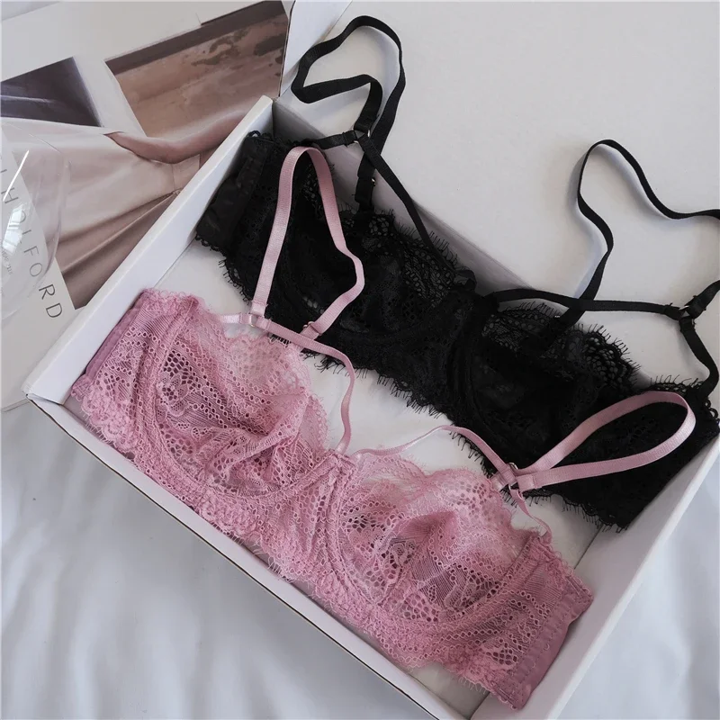 Intimo da donna Bralette Set Lingerie sexy Reggiseno erotico in pizzo Intimo femminile Reggiseno in pizzo Mutandine Reggiseno perizoma e set di slip