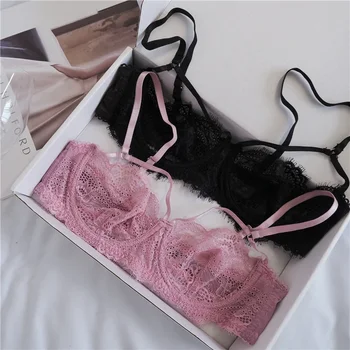 Intimo da donna Bralette Set Lingerie sexy Reggiseno erotico in pizzo Intimo femminile Reggiseno in pizzo Mutandine Reggiseno perizoma e set di slip