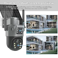 Caméra solaire PTZ à double objectif 4K 8MP, double écran, suivi humain PIR, surveillance extérieure WIFI, caméra IP de sécurité CTV 5