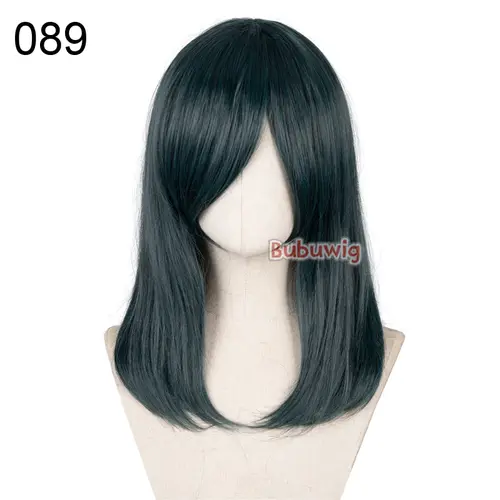 Bubuwig Synthetic Hair Over 100 Colors Fashion Classic 40cm Long Straight Anime Cosplay Wigs Pure Color Black Wig Heat Resistant - Image 17