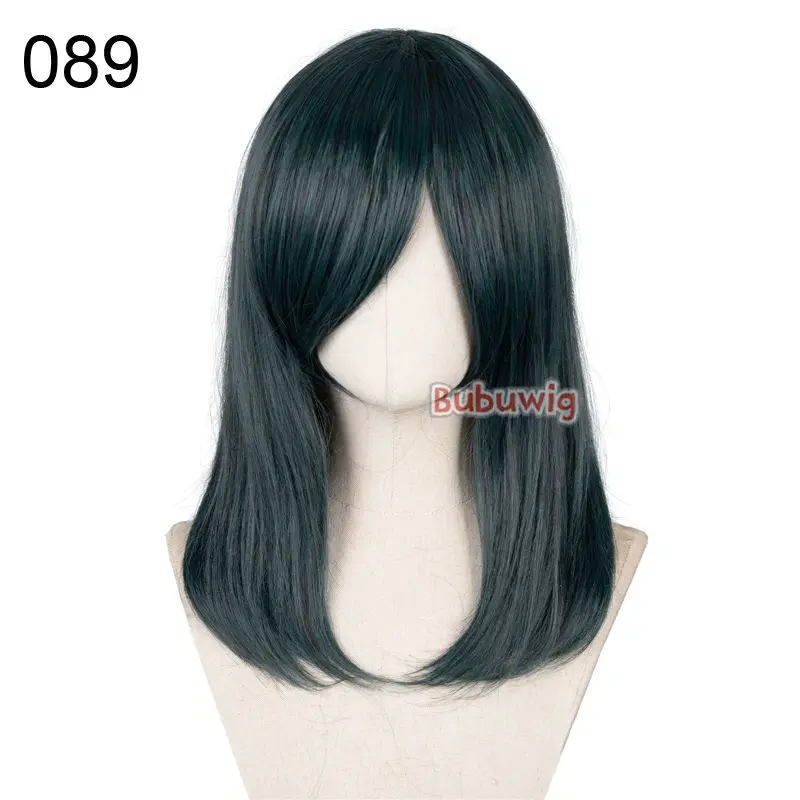 Bubuwig Synthetic Hair Over 100 Colors Fashion Classic 40cm Long Straight Anime Cosplay Wigs Pure Color Black Wig Heat Resistant - Image 17